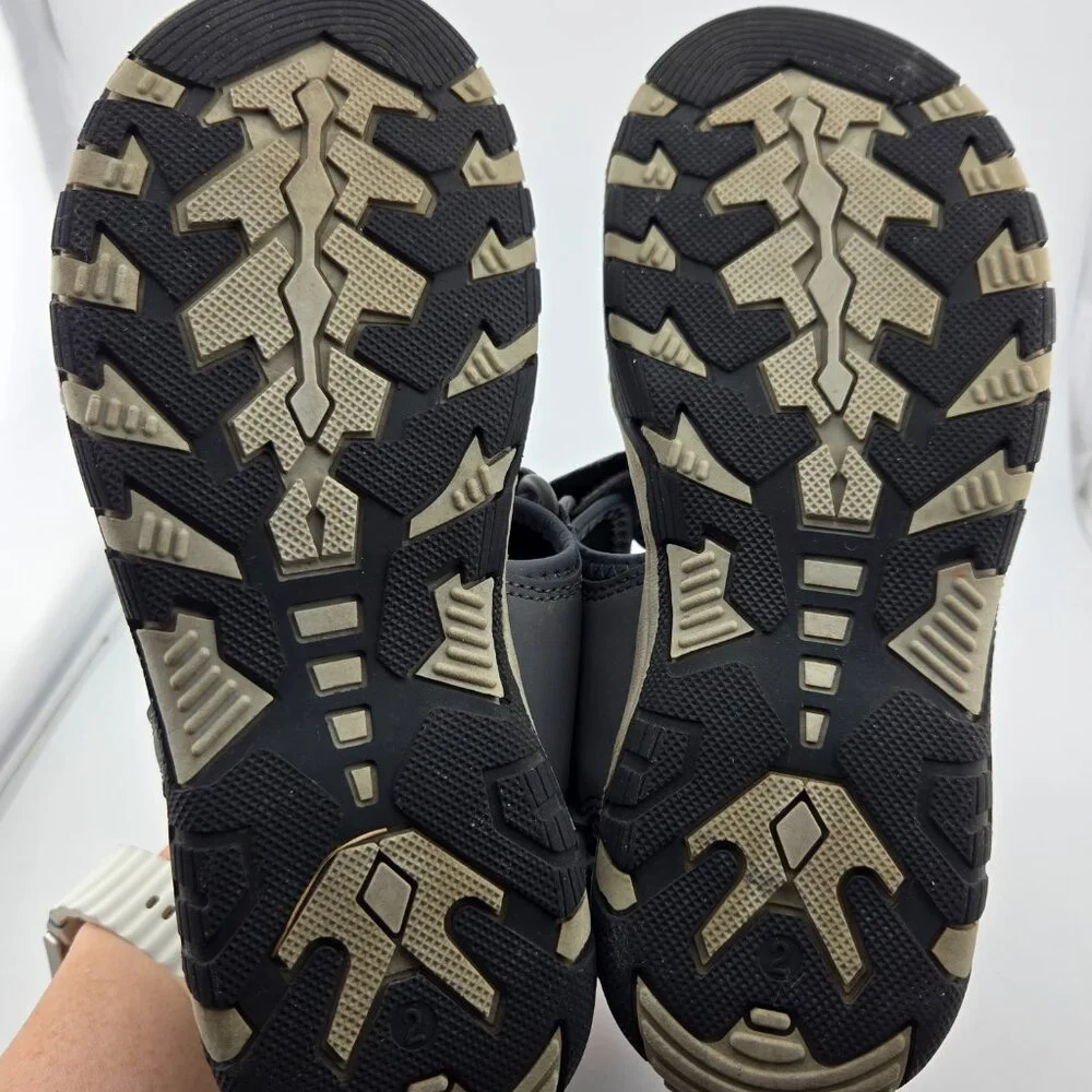 Eddie Bauer Rocky Sport Sandals Boys Size 2 Gray Blue Hook & Loop